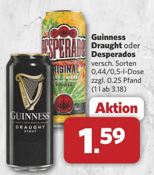 Aanbieding: Guinness Draught oder Desperados