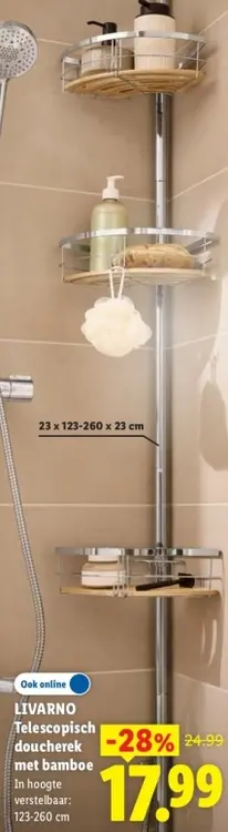 Aanbieding: Telescopisch doucherek met bamboe