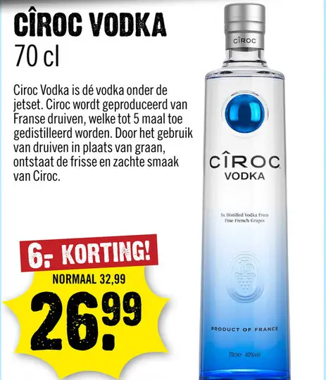 Aanbieding: Ciroc Vodka 70 cl
