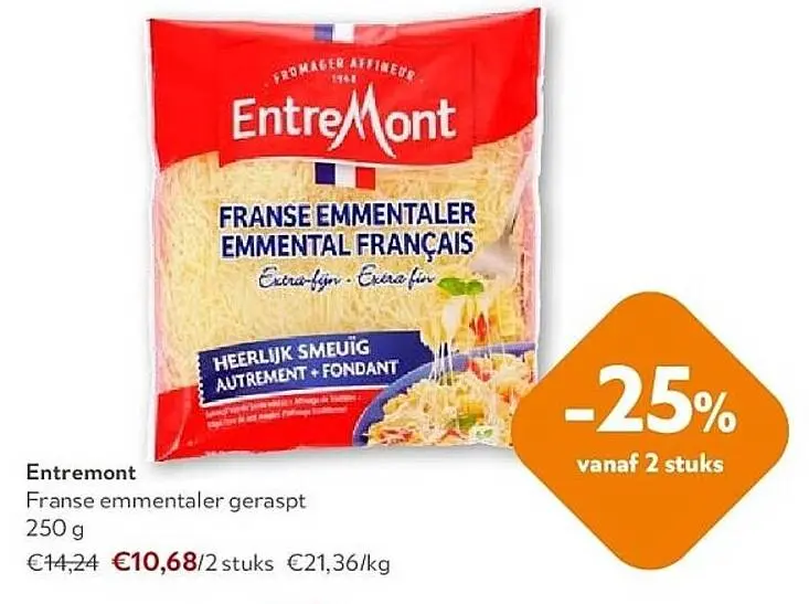 Promotie: Franse emmentaler geraspt