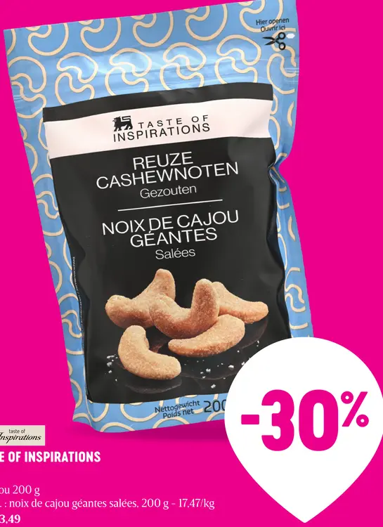 Offre: Taste of Inspirations Noix de cajou géantes salées