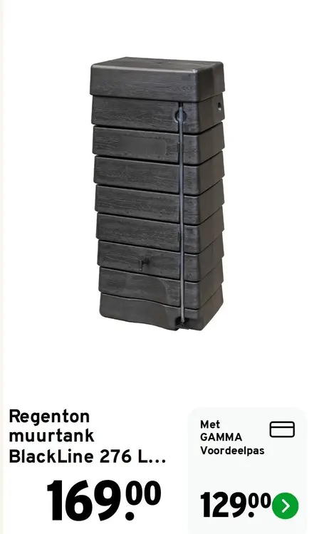 Aanbieding: Regenton muurtank BlackLine 276 L