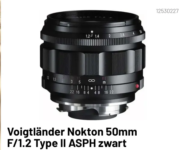 Aanbieding: Voigtländer Nokton 50mm F/1.2 Type II ASPH zwart