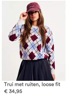 Aanbieding: Trui met ruiten, loose fit