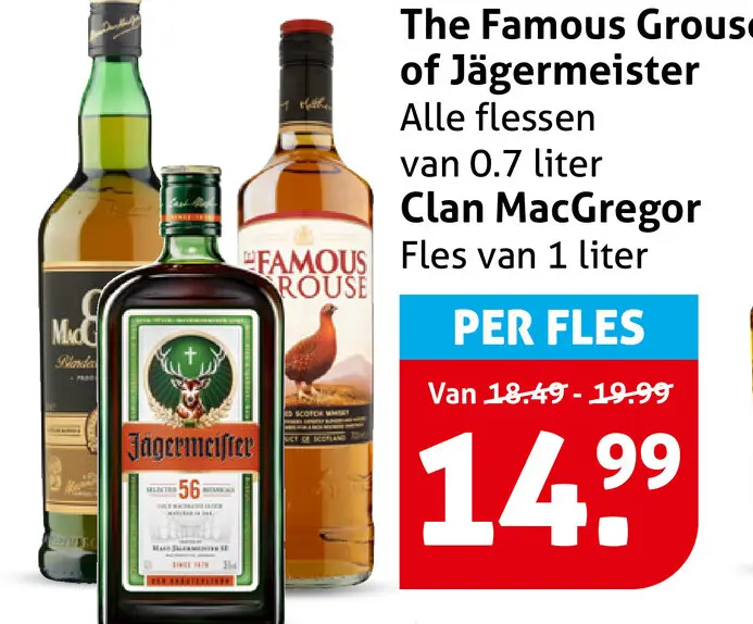 Aanbieding: The Famous Grouse of Jägermeister Clan MacGregor