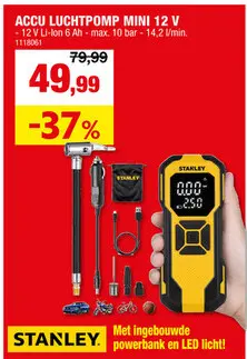 Promotie: Stanley SXIF0101 accu luchtpomp 12V Li-Ion