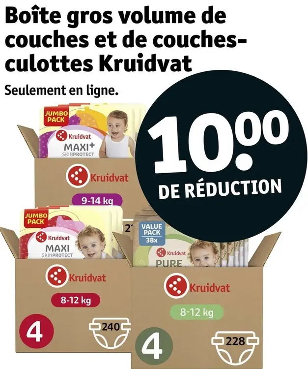 Offre: Boîte gros volume de couches et de couches-culottes