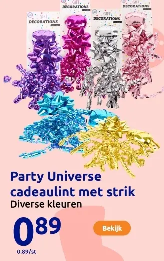 Aanbieding: Party Universe cadeaulint met strik