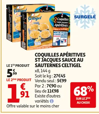 Aanbieding: Coquilles apéritives st jacques sauce au saut