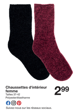 Offre: Chaussettes d'intérieur femme