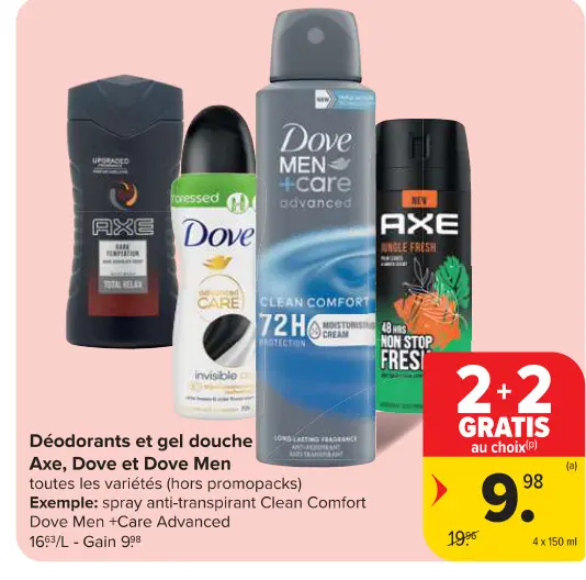 Offre: Déodorants et gel douche