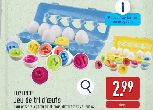 Offre: Jeu de tri d'œufs
