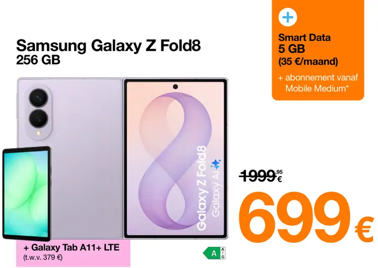 Promotie: Galaxy Z Fold8 256 GB + Galaxy Tab A11+ LTE