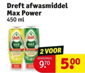 Aanbieding: Dreft afwasmiddel Max Power