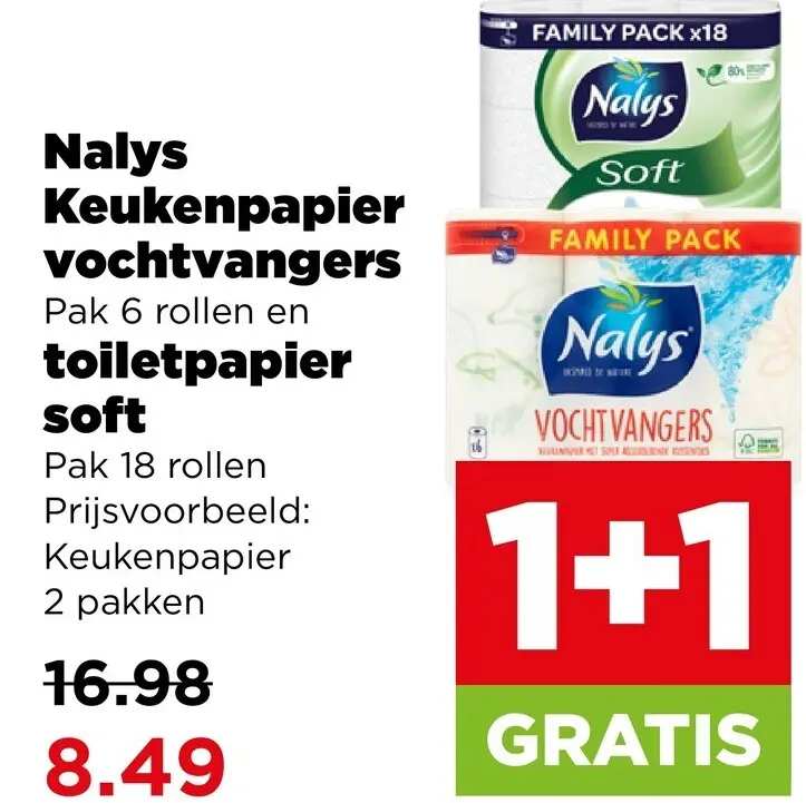Aanbieding: Keukenpapier vochtvangers en toiletpapier soft