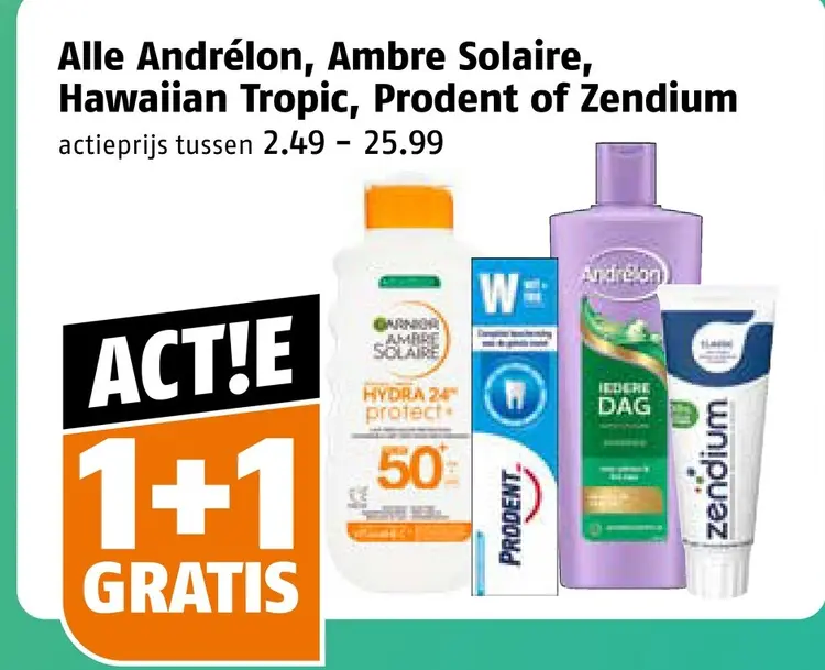 Aanbieding: Andrélon, Ambre Solaire, Hawaiian Tropic, Prodent of Zendium