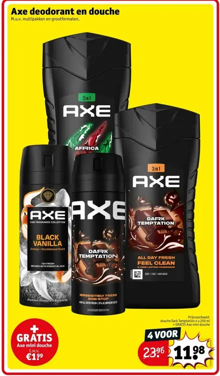 Aanbieding: Axe deodorant en douche