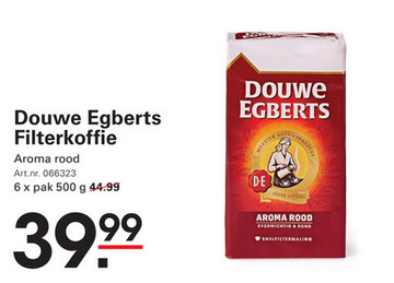 Aanbieding: Douwe Egberts Filterkoffie Aroma rood