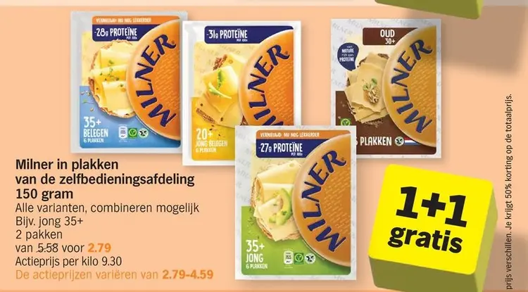 Promotie: Milner in plakken van de zelfbedieningsafdeling
