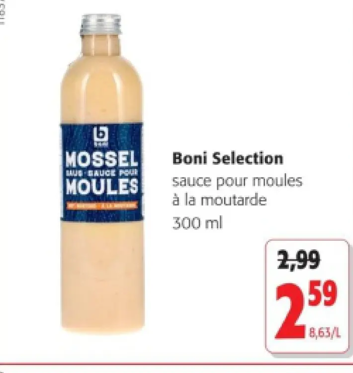 Offre: sauce pour moules à la moutarde
