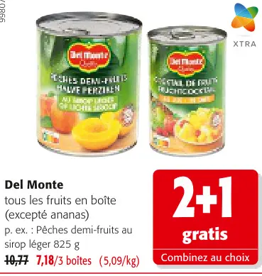 Offre: Del Monte tous les fruits en boîte