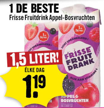 Aanbieding: Frisse Fruitdrink Appel-Bosvruchten