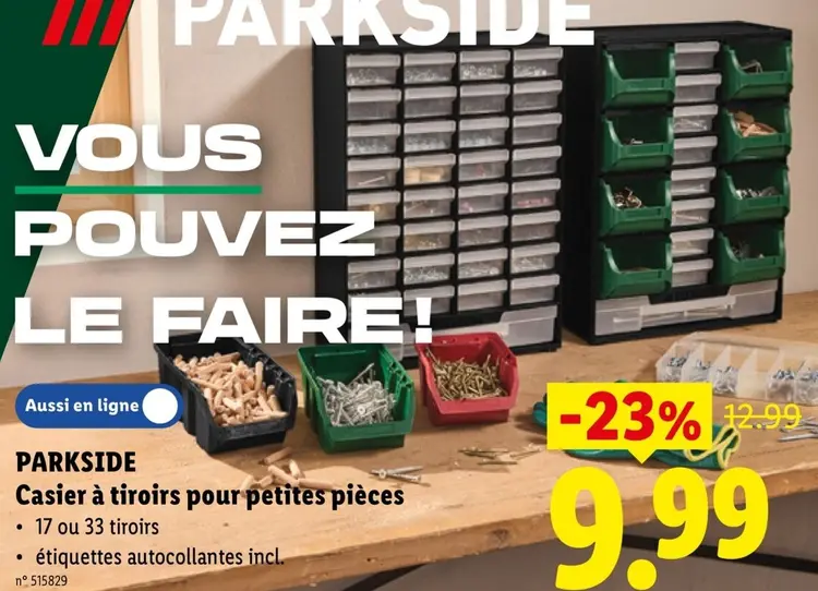 Offre: Casier à tiroirs pour petites pièces