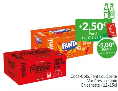 Offre: Coca-Cola, Fanta ou Sprite