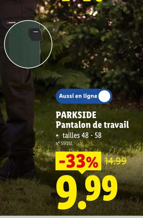 Offre: Parkside Pantalon de travail