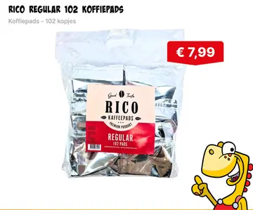 Aanbieding: Rico regular 102 koffiepads
