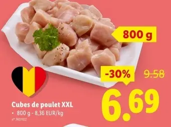 Offre: Cubes de poulet XXL