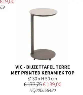 Promotie: Vic - bijzettafel terre
