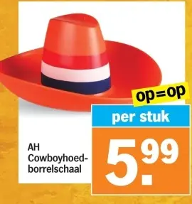 Aanbieding: Cowboyhoed-borrelschaal