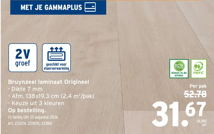 Promotie: Bruynzeel laminaat Origineel