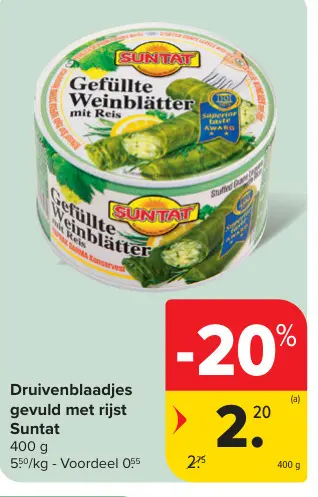 Promotie: Druivenblaadjes gevuld met rijst
