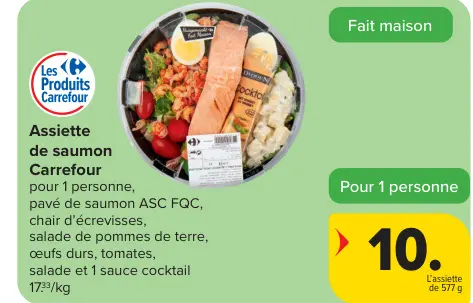 Offre: Assiette de saumon Carrefour