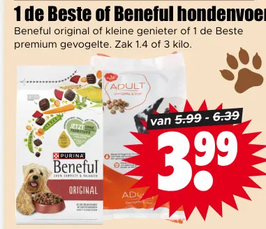 Aanbieding: 1 de Beste of Beneful hondenvoer