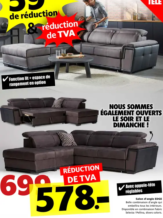 Offre: Salon d'angle EDGE