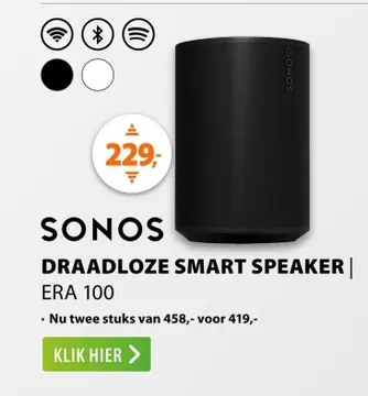 Aanbieding: Sonos ERA 100 Zwart