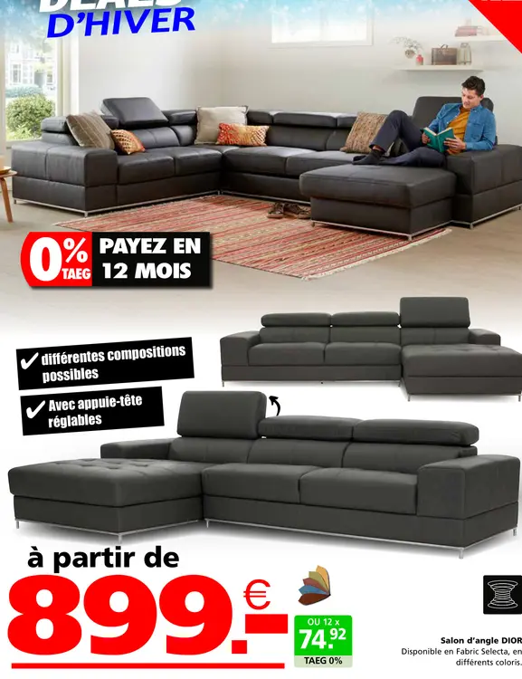 Offre: Salon d'angle DIOR