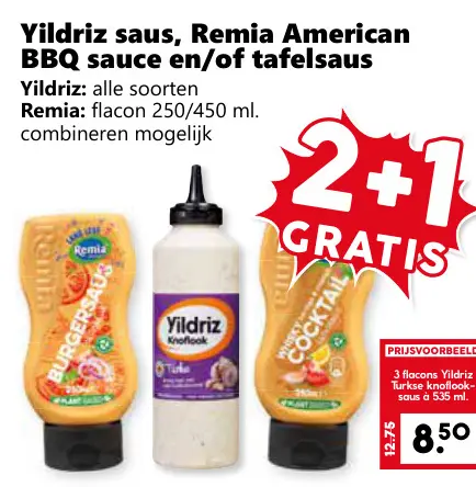 Aanbieding: Yildriz saus, Remia American BBQ sauce en/of 