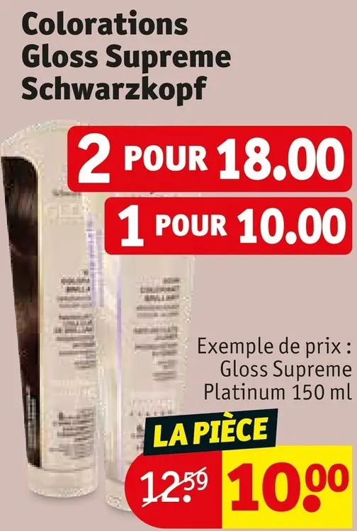 Offre: Colorations Gloss Supreme