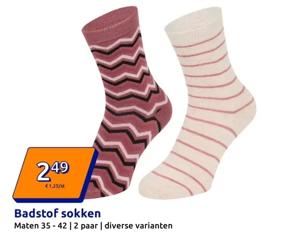 Aanbieding: Badstof sokken
