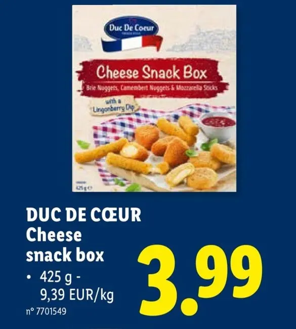 Offre: DUC DE CŒUR Cheese snack box