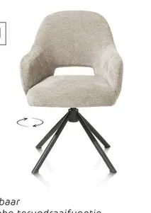 Aanbieding: Nikolas, armstoel - centrale poot draaibaar