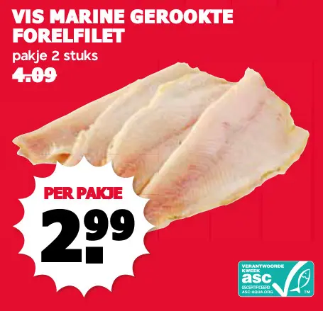 Aanbieding: Ggerookte forelfilet