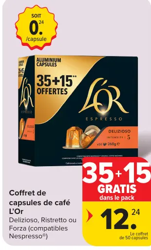 Offre: Coffret de capsules de café L'Or