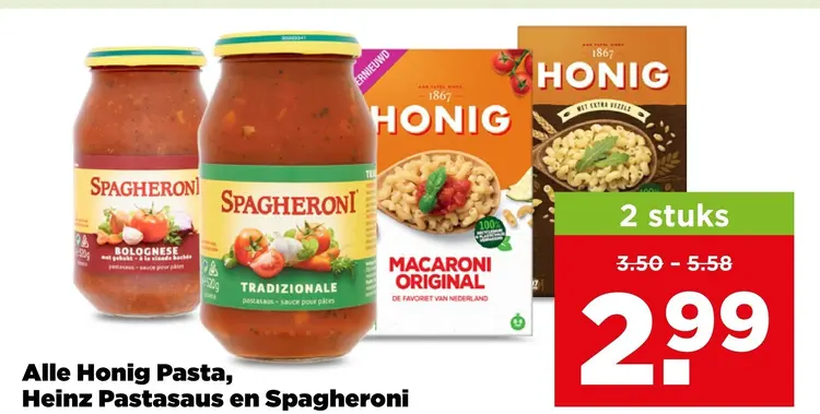 Aanbieding: Alle Honig Pasta, Heinz Pastasaus en Spagheroni