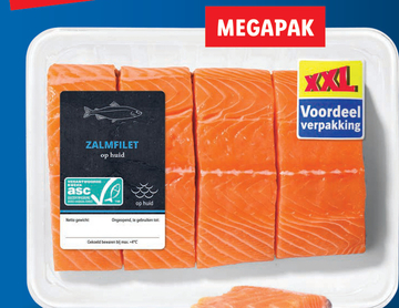 Aanbieding: ZALMFILET op huid