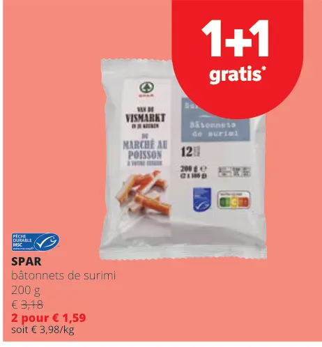 Offre: bâtonnets de surimi